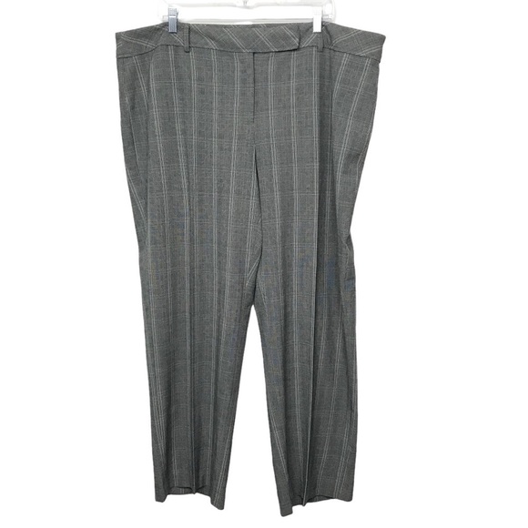 Emma James Gray Check Plaid Dress Pants Size 18W - Picture 1 of 11